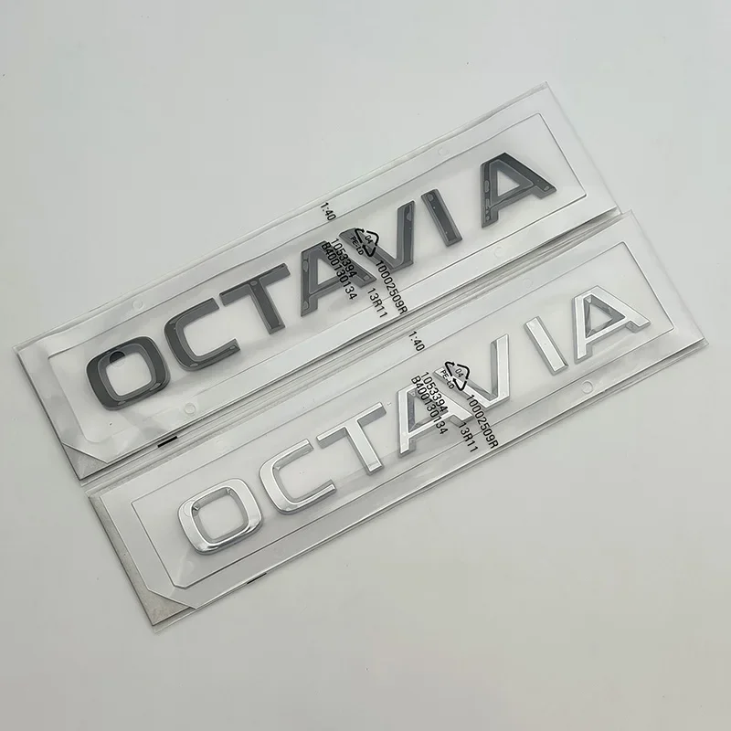 3d ABS Chrome Logo OCTAVIA Emblem Letters Car Trunk Badge For Skoda VRS RS Octavia 1 2 3 4 MK2 MK3 MK4 A5 A7 Sticker Accessories