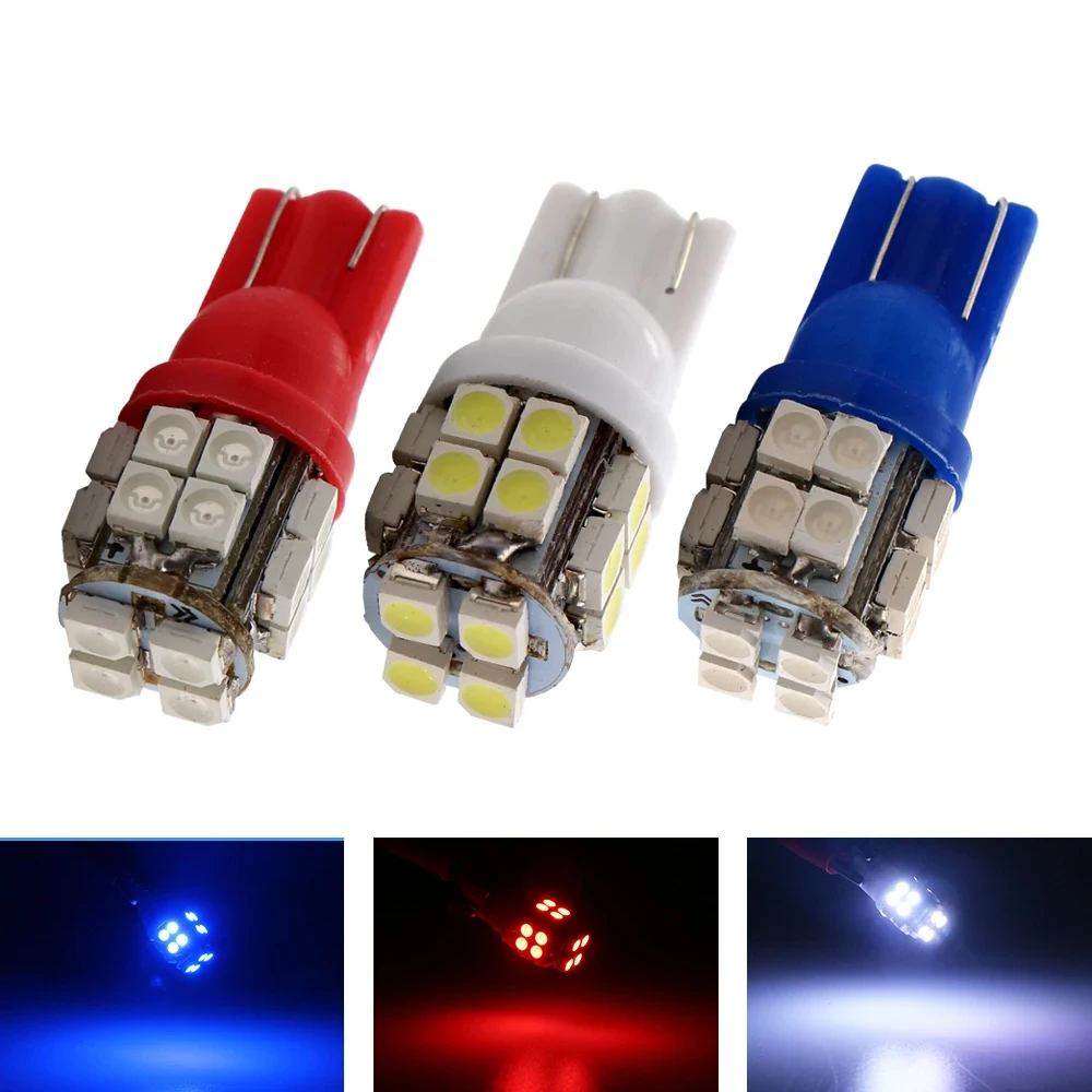 

Car T10 LED Bulb 12V White 6500K 20 SMD 5W5 W5W LED T10 Signal Light Auto Interior Reading License Plate Wedge Side Lamps