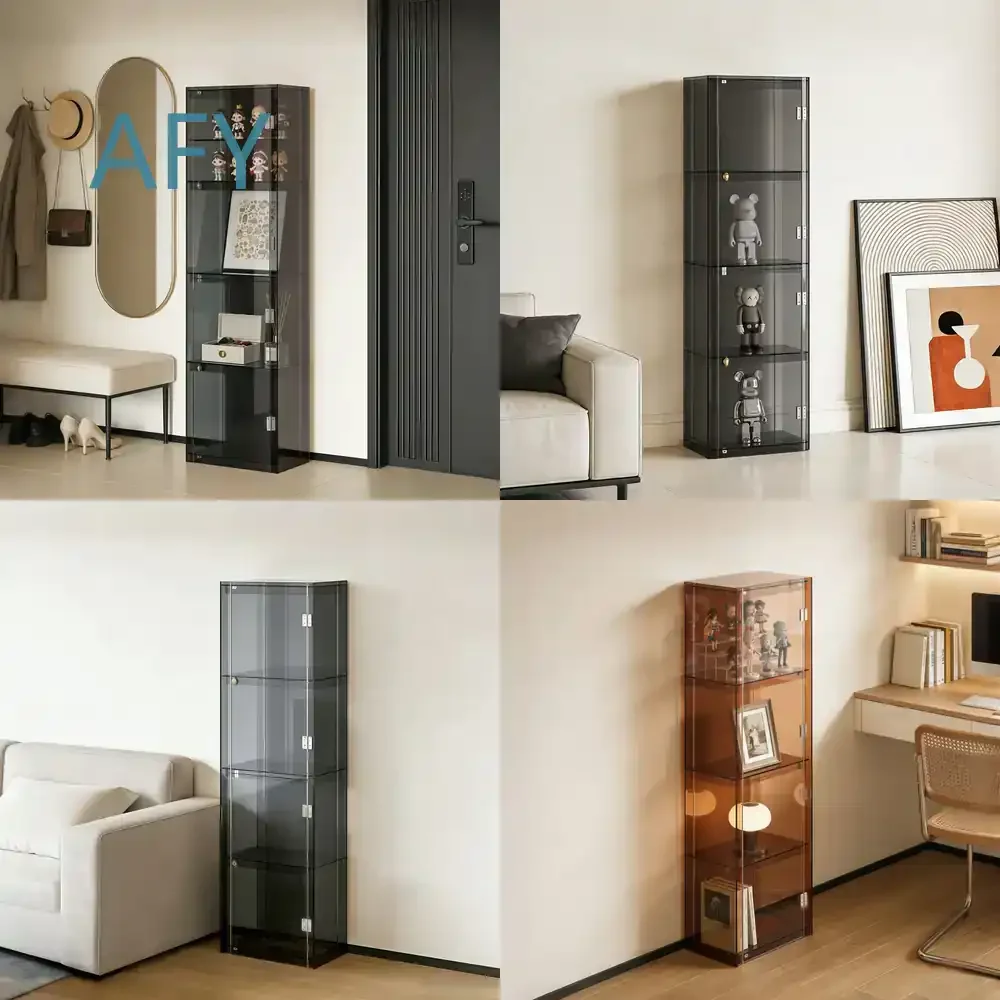Bookshelf with Door for Living Room Floor Standing Storage Shelf Bookcase Organizer Cube Cabinet Simple Display Cabinet for