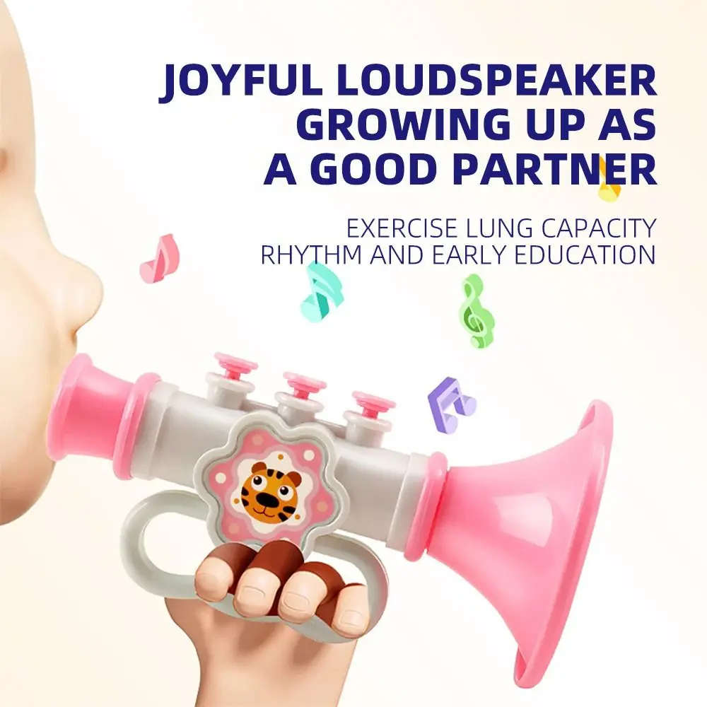 

Early Learning Mini Blowing Trumpet Cartoon With Hanging Rope Horn Toys Speech Enhancement Musical Instrument Trumpet Toy Gift