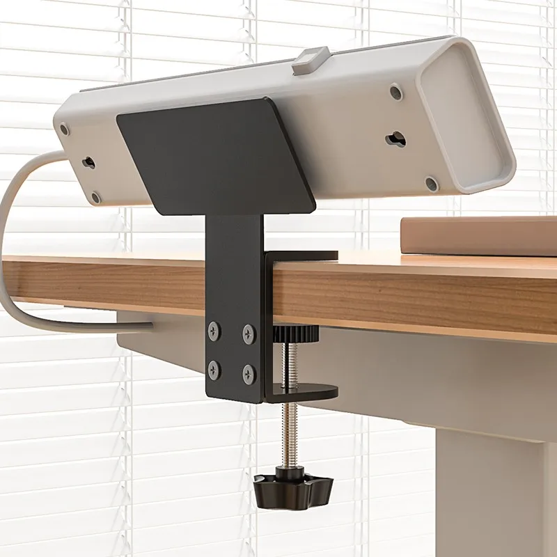 Under Desk Power Strip Holder – No-Drill Cable Management Tray for Outlet Fixing, Wire Organizing & Shelf Storage