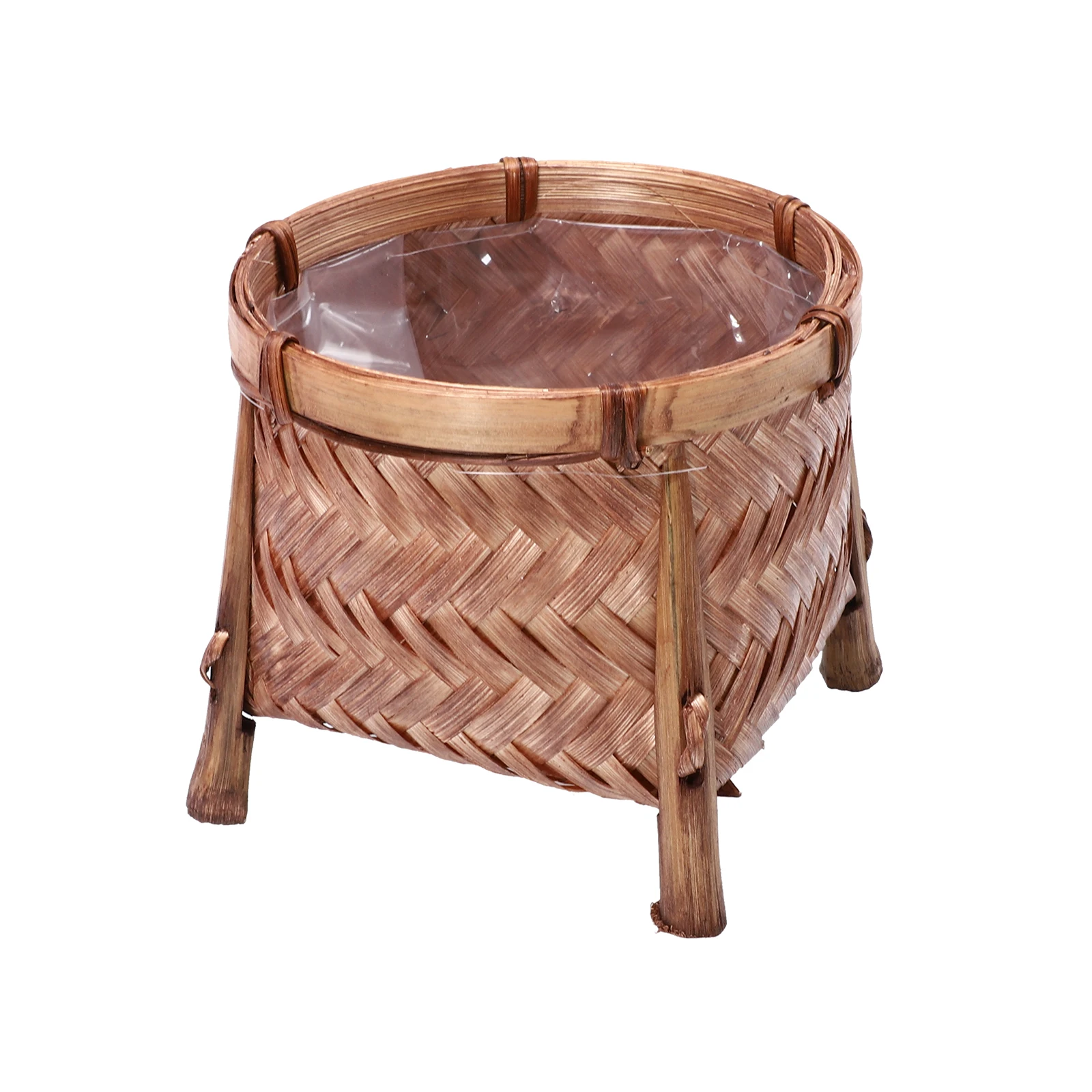 

Bamboo Woven Storage Basket Home Flower Container Vegetable Fruit Simple Multi purpose Eco friendly Safe Unique Design