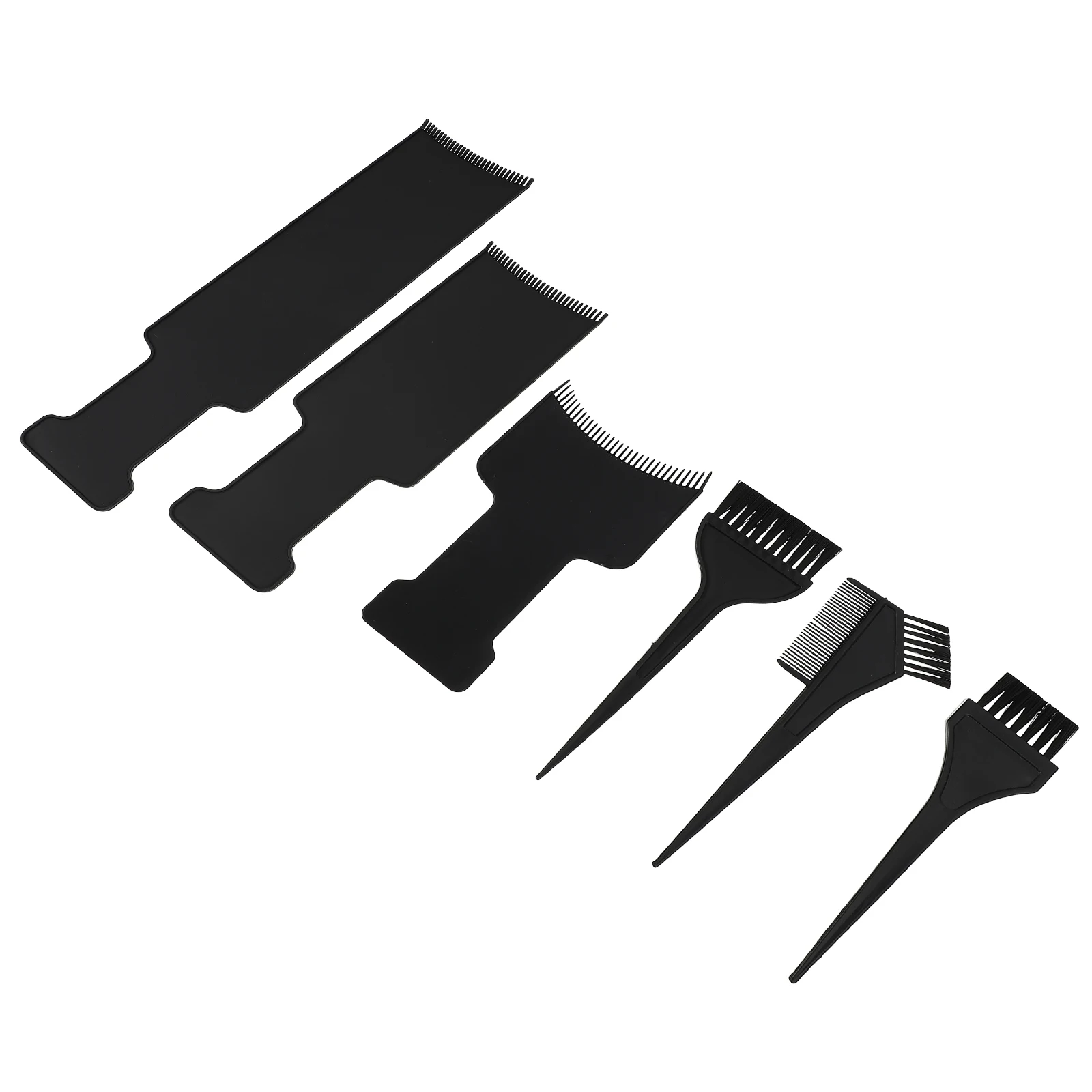 

6 Pcs Hair Dye Comb Set Plastic Color Brushes Highlight Applicator Gloves Stylist Tools Long Service Life Easy Use Salon Private