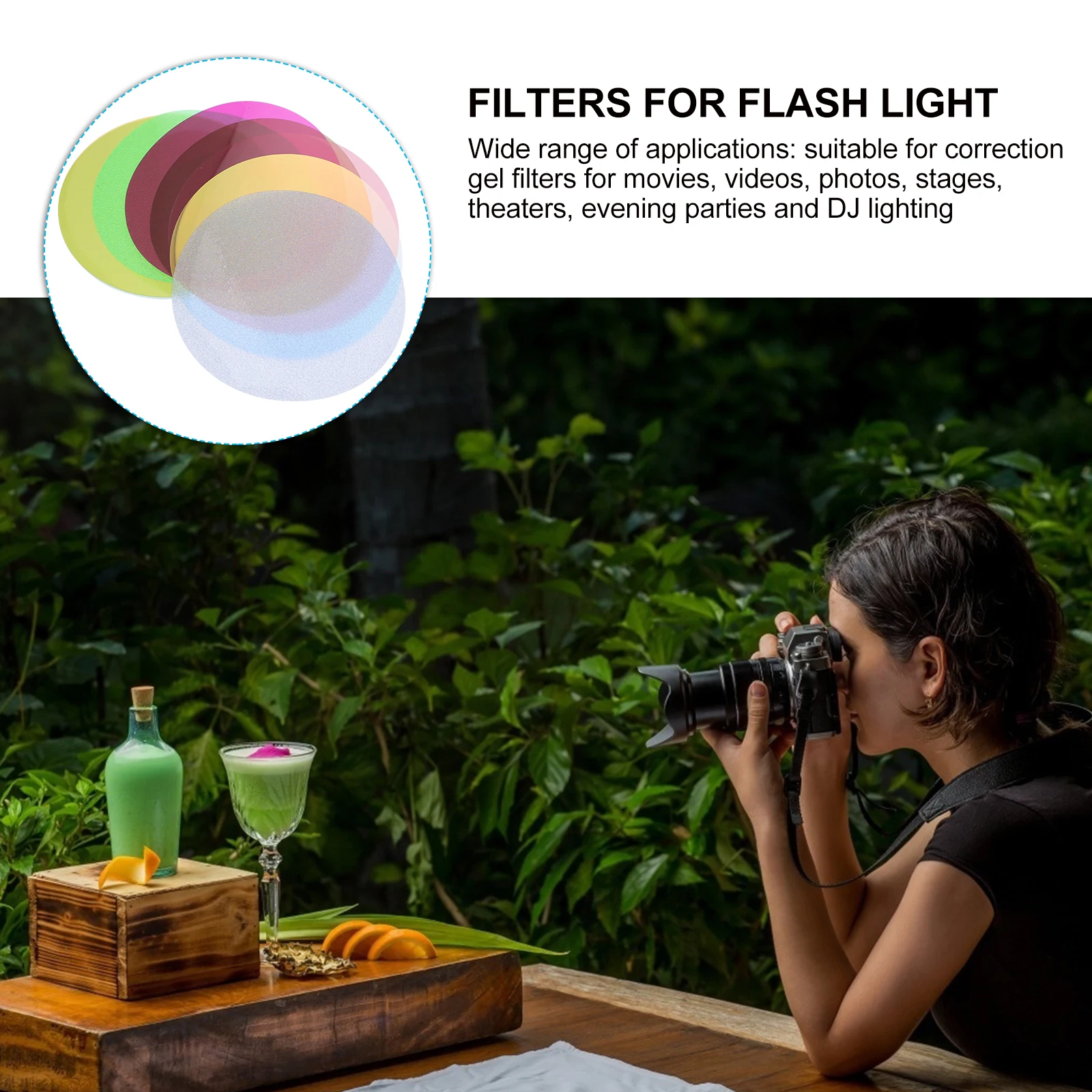 

8pcs Color Correction Film Filter Sheets For Lights Transparent Lighting Gel Photo Video Studio Effects Random Color