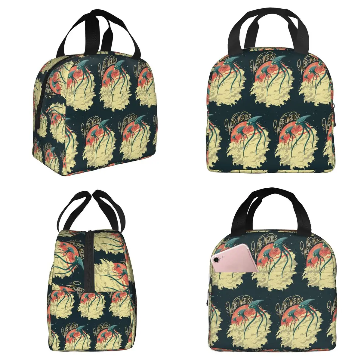 

Термосумка для обедов War Of The Worlds для женщин, офисная термосумка-холодильник, портативный контейнер для еды