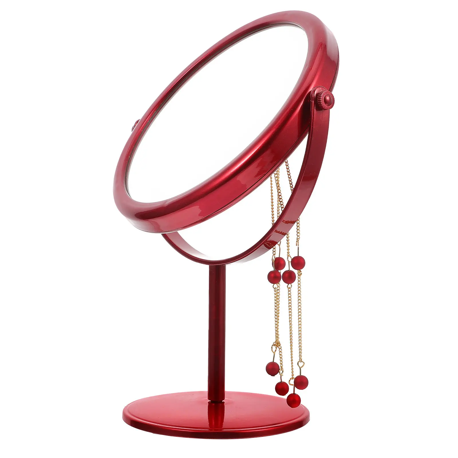 

Элегантное красное вращающееся настольное зеркало для макияжа, для свадебного декора, спальни, ванной комнаты
