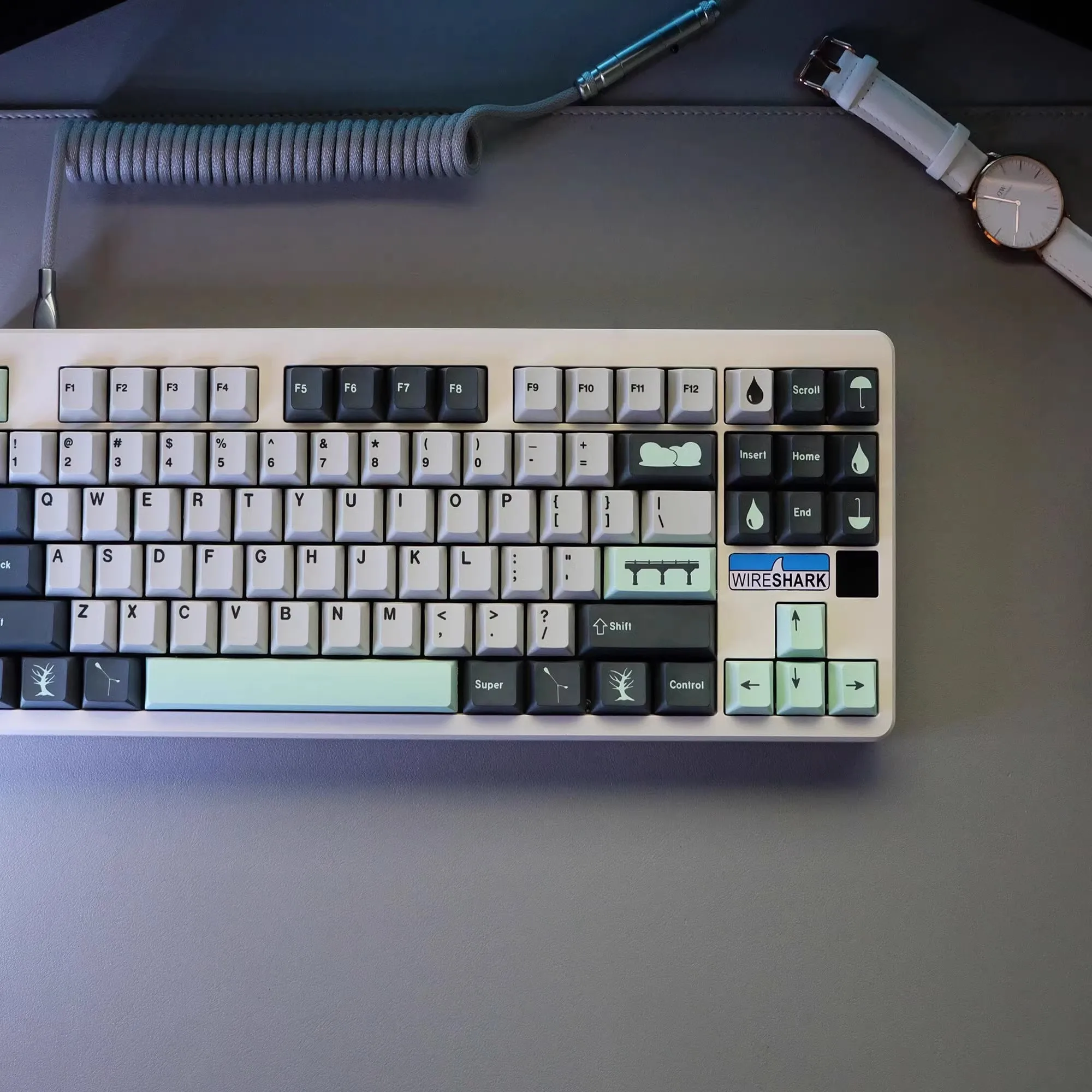 1 jeu de capuchons de touches GMK Rainy Day, en PBT, par Sublimation, profil Cherry, résistant à la lumière, pour clavier MX Switch Wooting 60 80