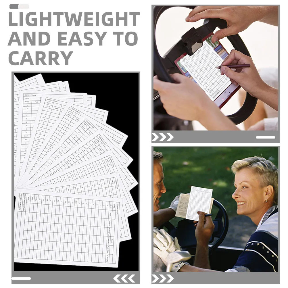 40Pcs Golf Scorecards Coated Paper Sturdy Design Portable Golf Score Indicator for on- Use Tools Accurate