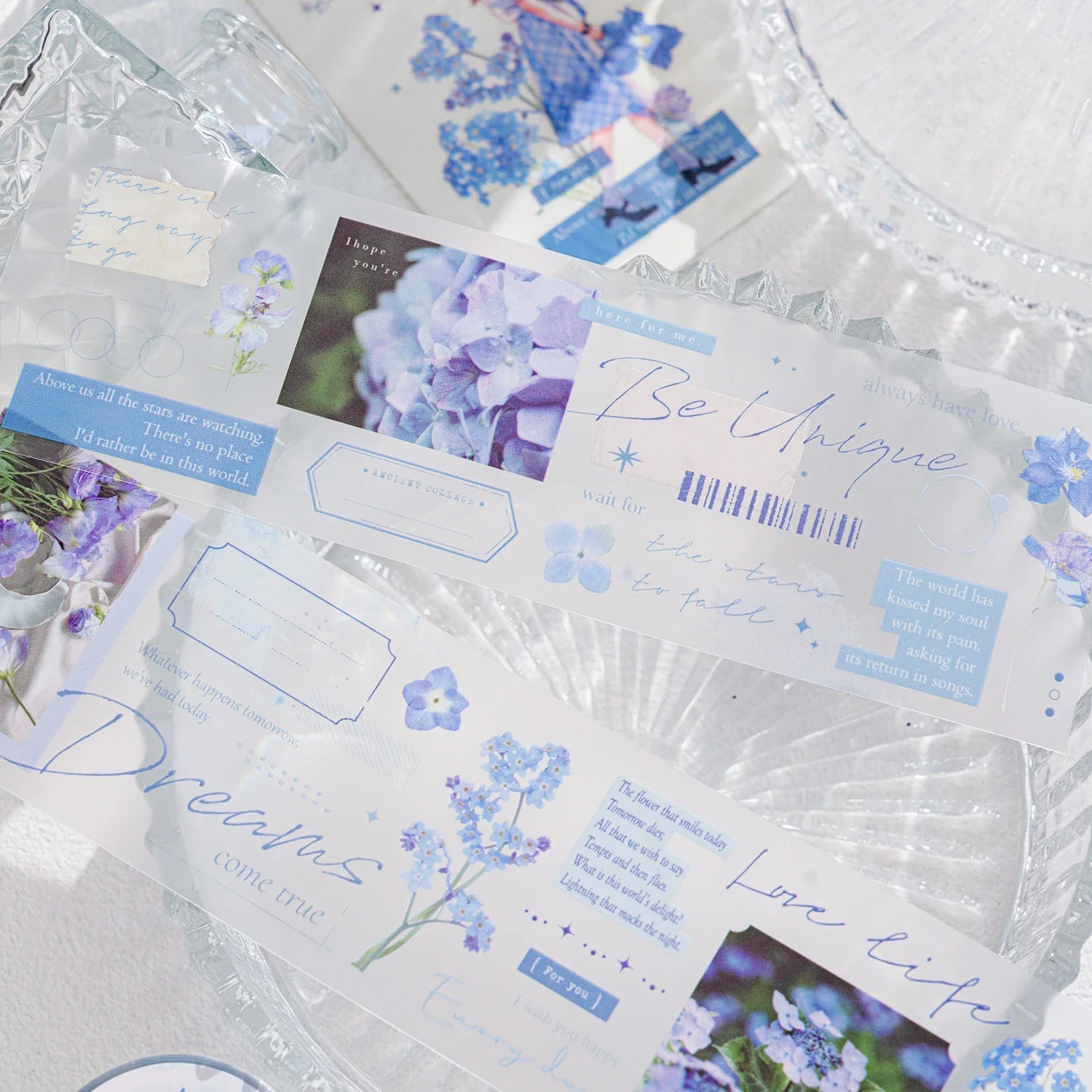 Mr. Paper Matte PET White Ink Paper Tape Sticker Japanese Paper Tape Multi-color Flower Material Tape Art Marker Paint