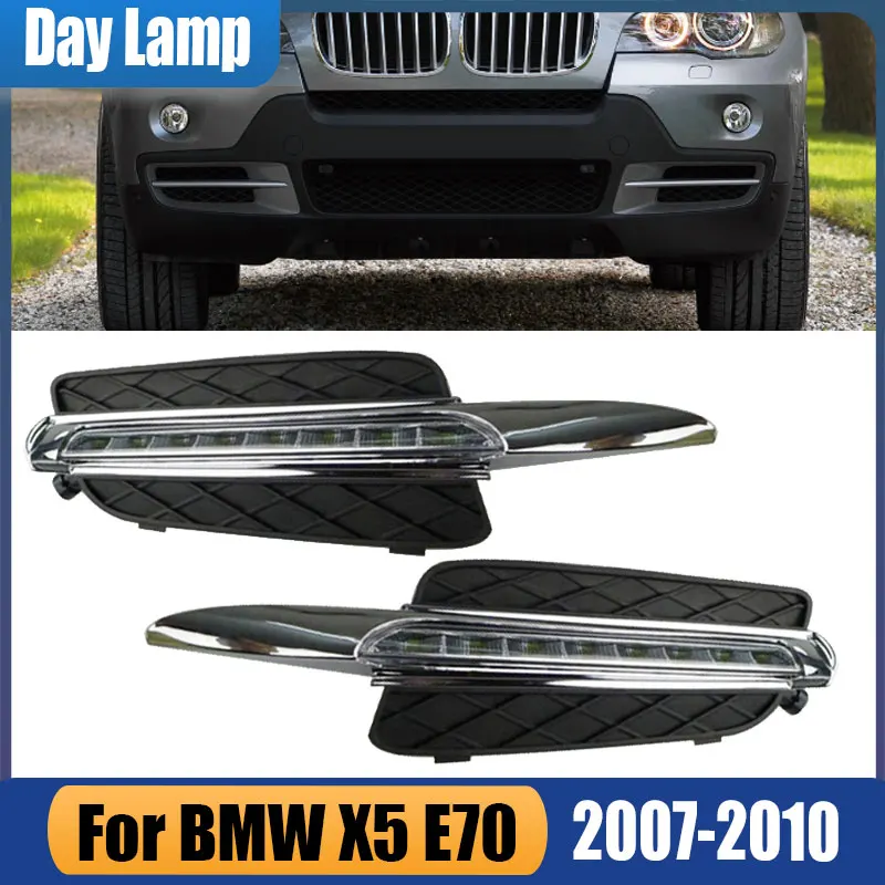 

For BMW X5 E70 2007 2008 2009 2010 Car LED Front Bumper DRL Fog Head Lamp Light Assembly Daytime Running Light Cover Car-Styling