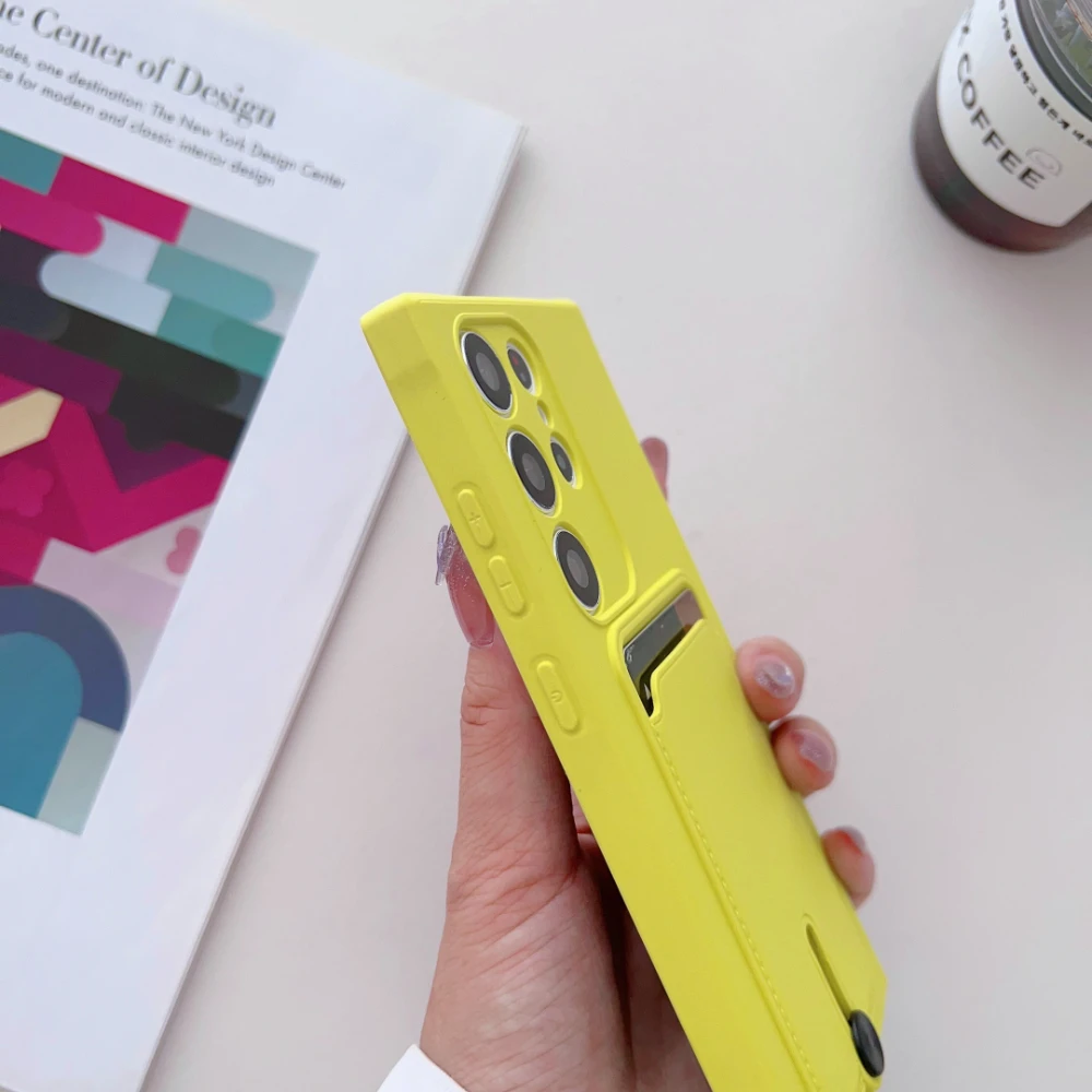 デラックスカラーカード携帯電話ケース,耐衝撃カバー,カード財布,カードスロット,超高,Samsung 21,s20,22,23,24プラス