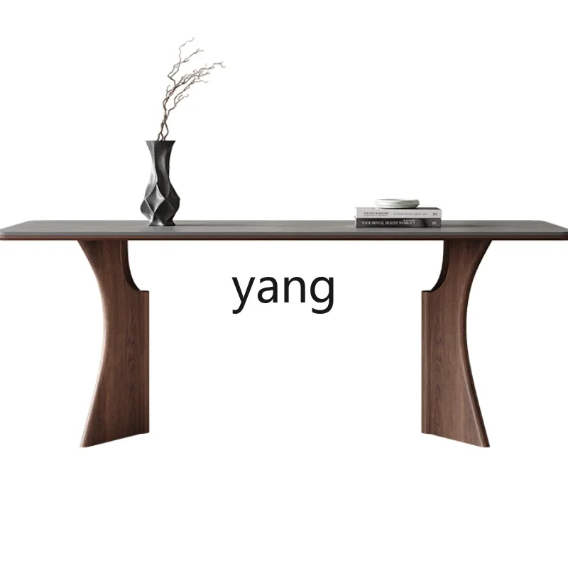 

CX new walnut gray dining table minimalist small apartment solid wood dining table