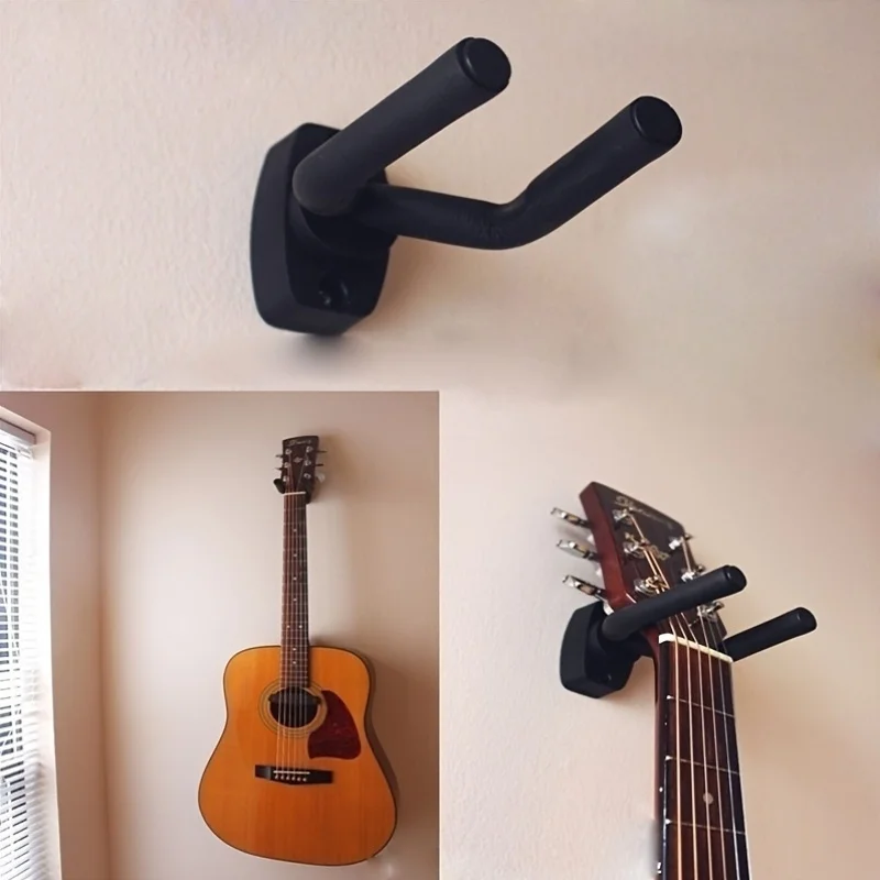 Stylish Black Guitar Wall Mount - Easy Installation Wall Organizer for Original Sound and Electric Guitars