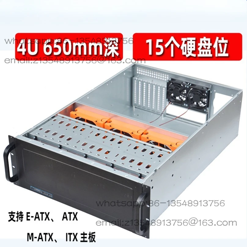 KTV Internet Cafe Storage Server Chassis 4U650 Industrial Control Chassis 15 Hard Disk Bits EATX Large Board AI Multi-disk Bits