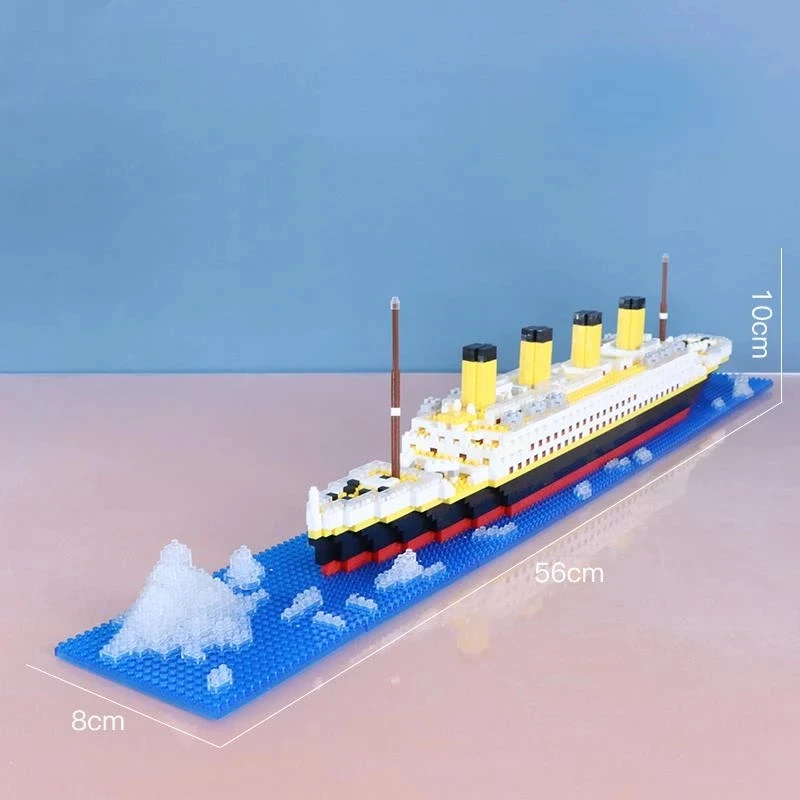 Movie Titanic Model City Luxury Iceberg Cruise Ship Micro Building Blocks 3D Mini Bricks Ocean Boat Bricks Toy For Children Gift