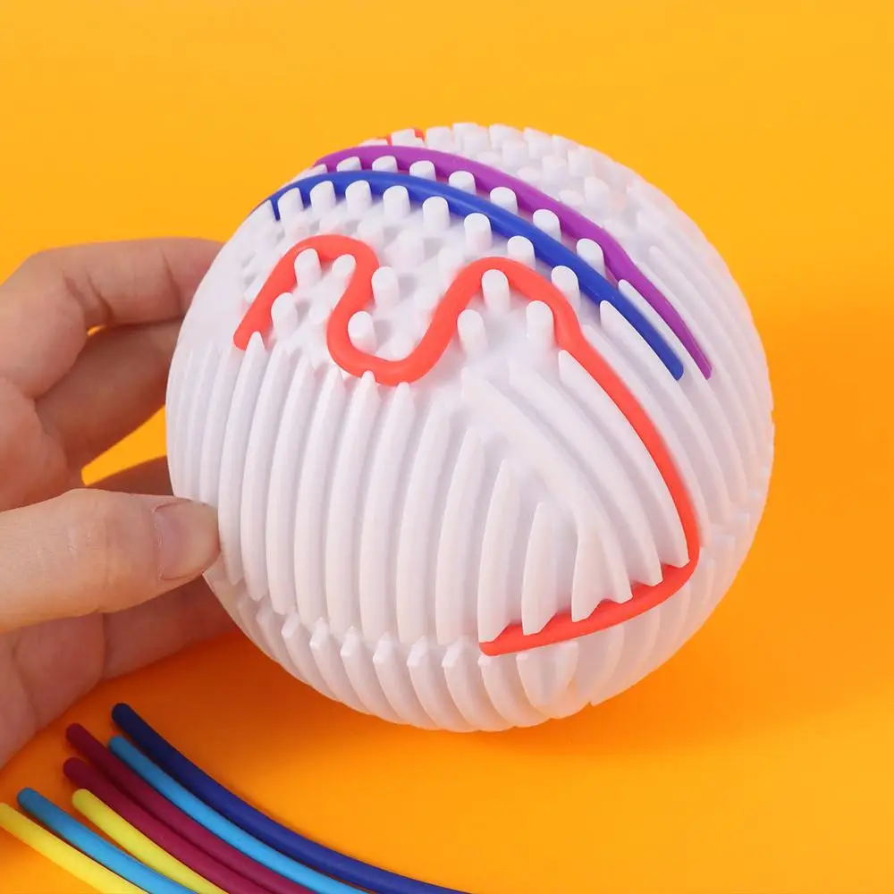 Boule d'activité sensorielle Montessori stéréoscopique 3D, couleur arc-en-ciel, corde torsadée, balle Fidget, matériau en Silicone, conception à faire soi-même