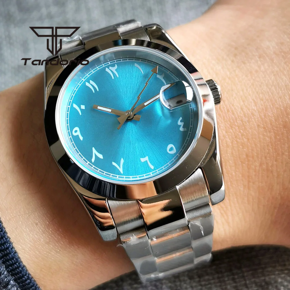 Blue/Green/Black/Pink/Purple 36mm/39mm 24 Jewels NH35 Automatic Men Watch Polished Bezel Luminous Vintage Mechanical Wristwatch