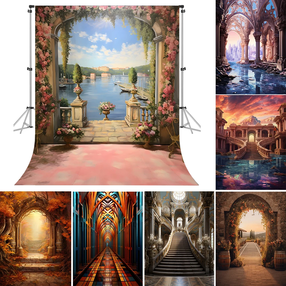 Palace Castle Wedding Backdrop Photography Newborn Birthday Background Indoor Portrait Photo Background Decor Photocall Props