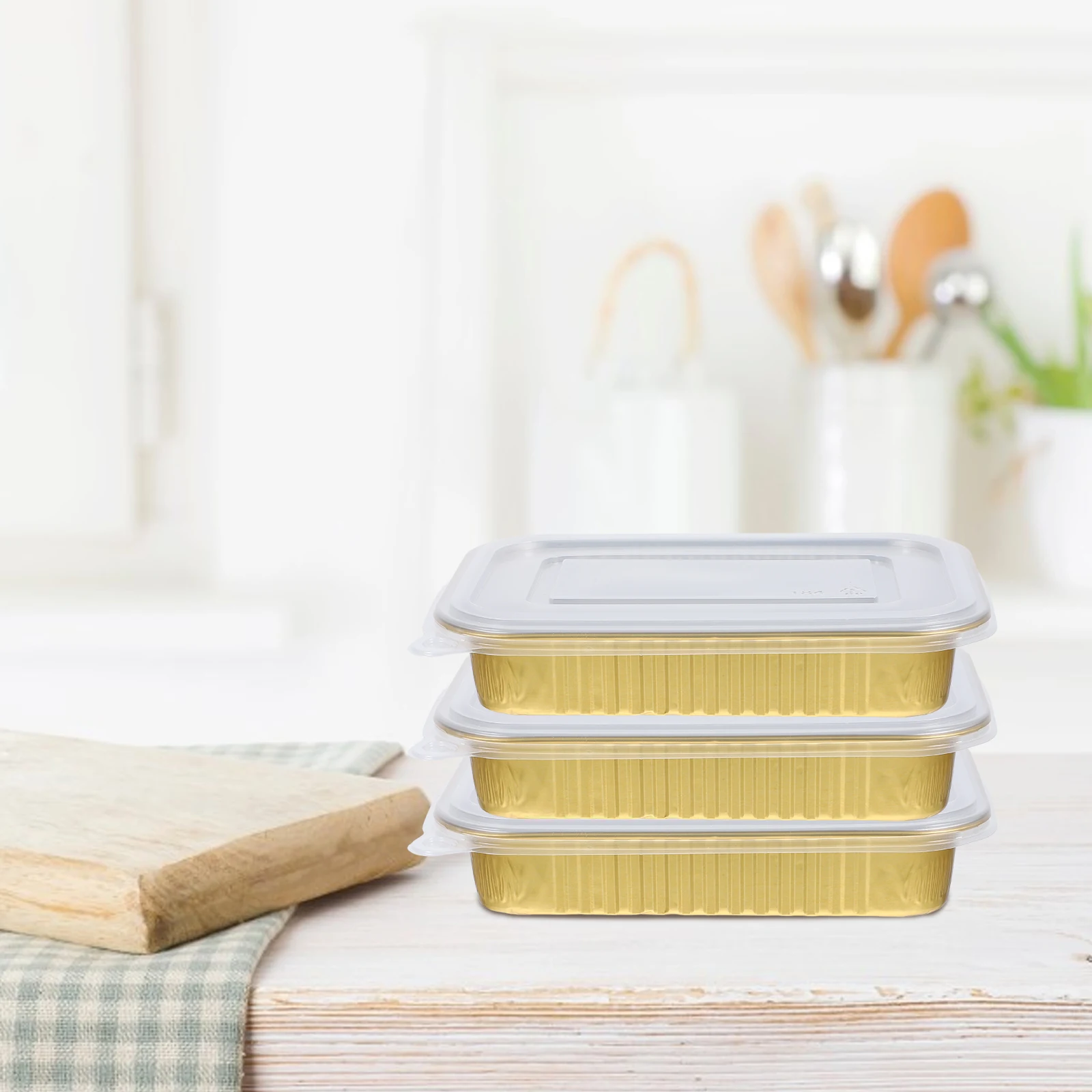

20pcs Aluminum Foil Lunch Boxes 184ml 580ml Heat Resistant Takeout Trays Picnic Travel Disposable Containers Baking Pans