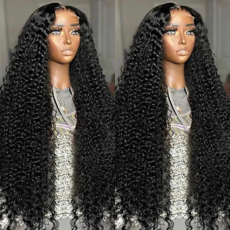 Loose Curly 13x4 13x6 Transparent Lace Front Human Hair Wigs Brazilian 30 Inch 250% Deep Wave Lace Frontal Wig For Women