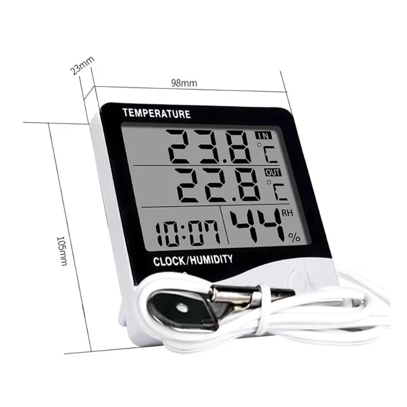 Fish Tank Digital Thermometer LCD Screen Display Hygrometer Temperature Humidity Meter