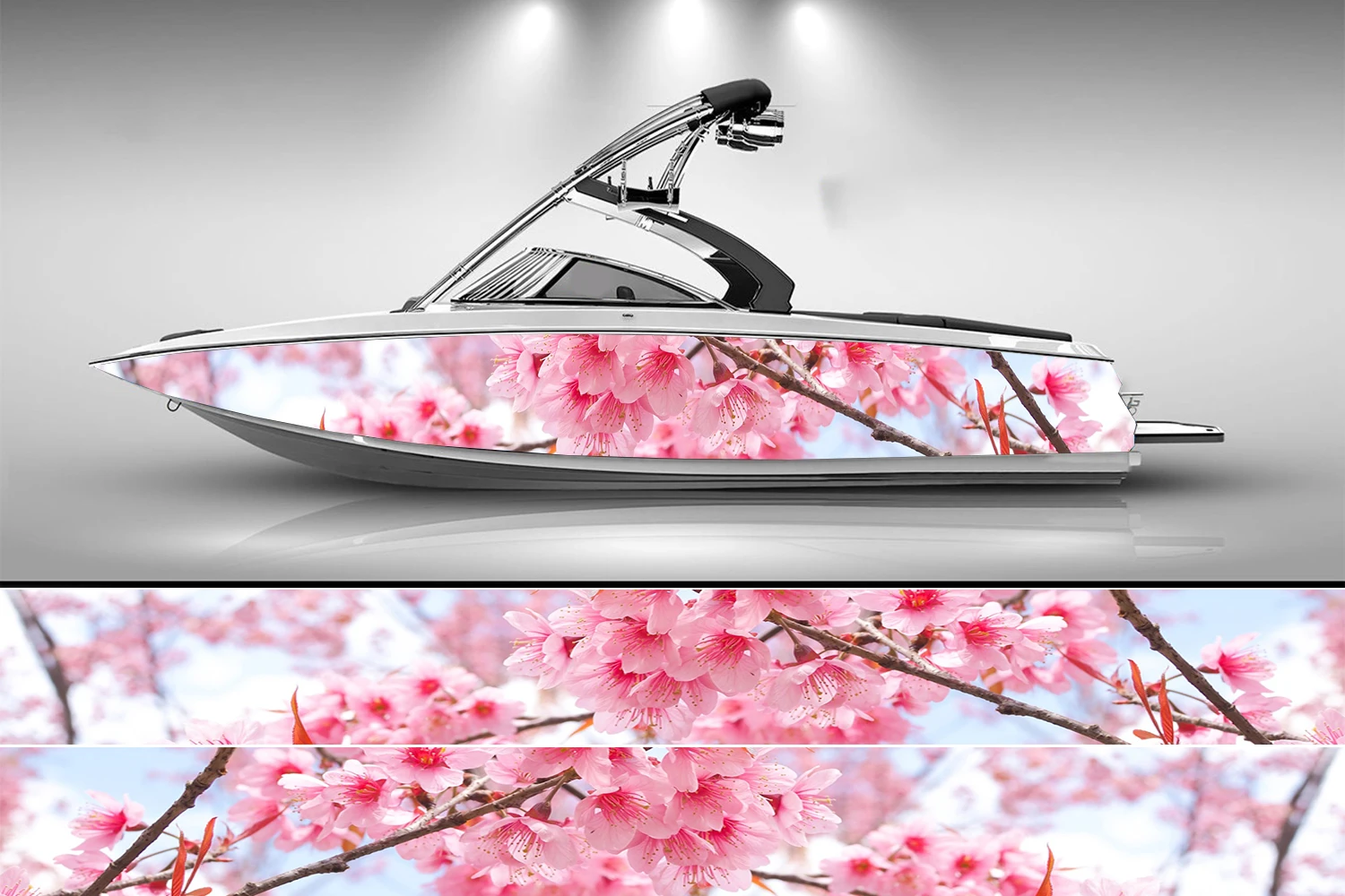 

Cherry blossoms Boat sticker fashion custom fish boat sticker vinyl waterproof boat wrap boat sticker Graphic boat wrap decal