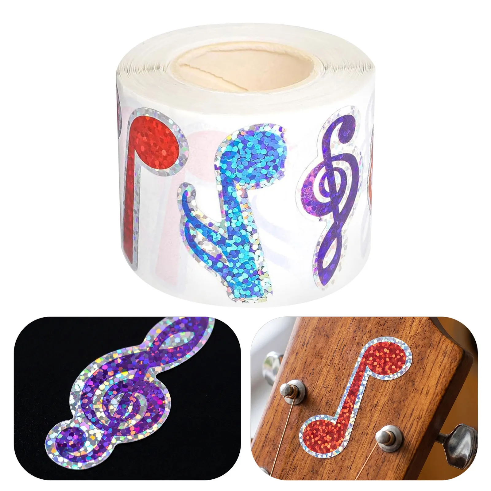 6 Rolls Colorful Musical Note Stickers Festival Journal and Diary Classroom Envelope Seal Pp Self-adhesive Concert Scrapbooking