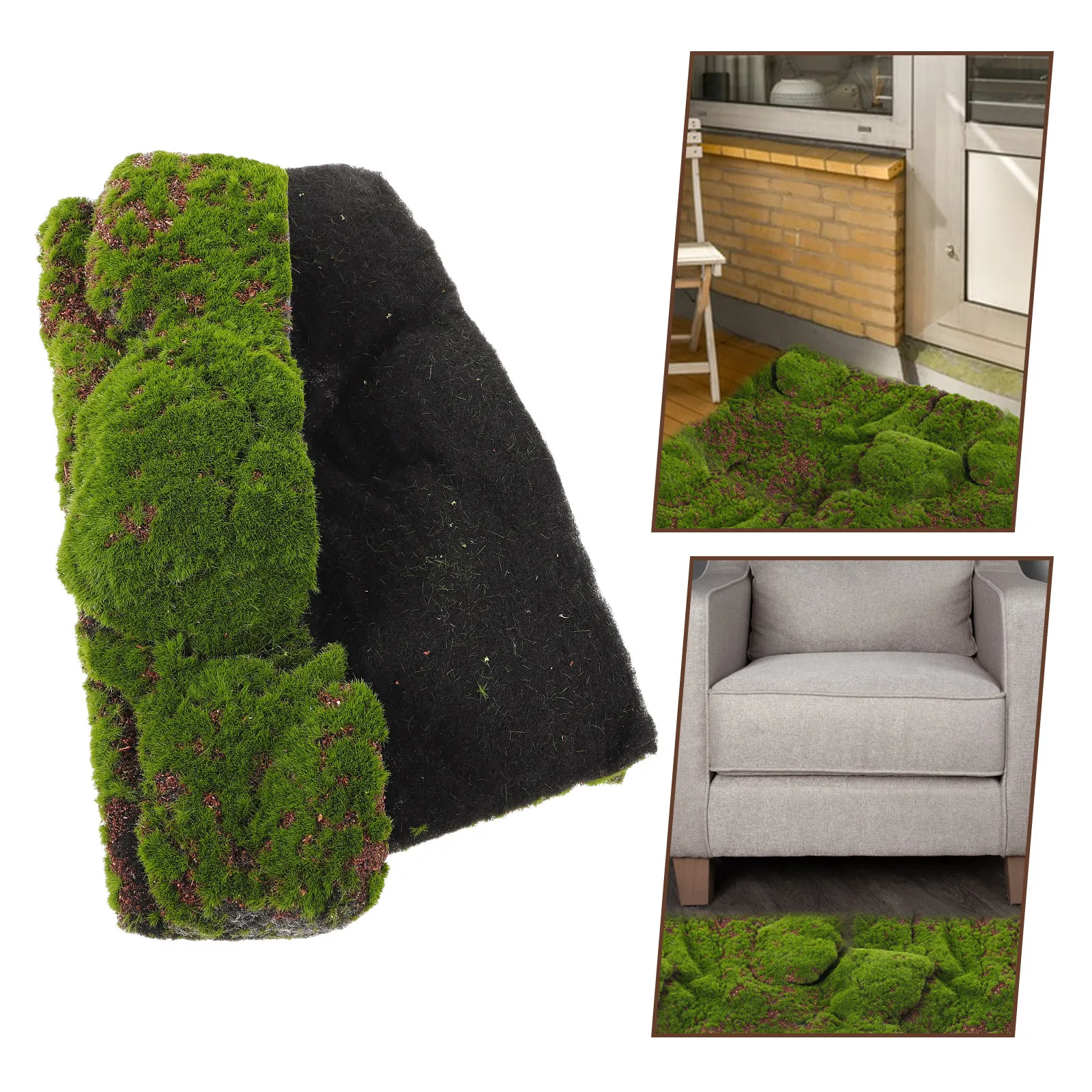 

Artificial Turf Mat Lifelike Moss Texture No Maintenance Fake Lawn Mat for Home Decor Garden Yard Balcony Restaurant Landscaping
