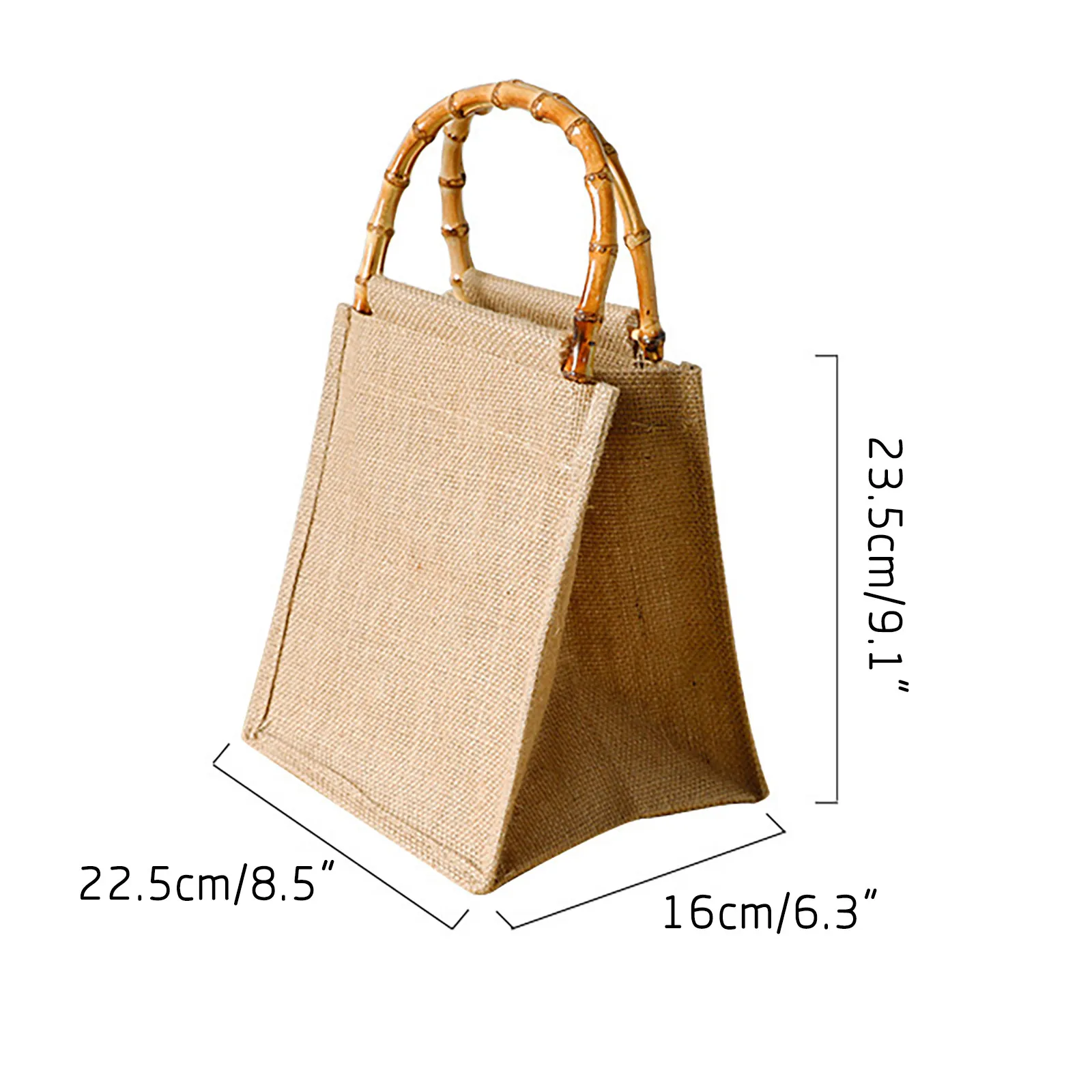 1pc Cotton Linen Retro Literary Tote Bag Handmade Small Rattan Bag