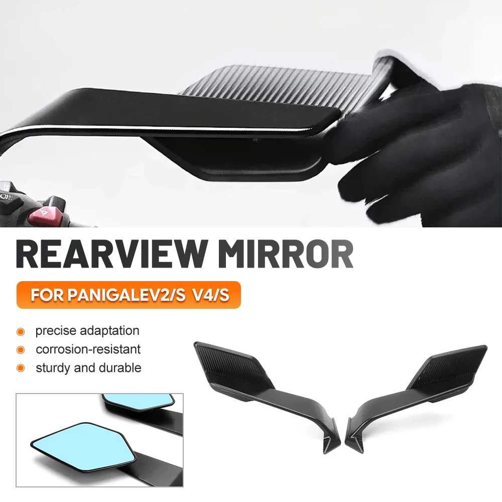 Motorcycle Wind Wing Rearview Mirror FOR Ducati Panigale V2 2020-2024 V4 2018-2024 Blue Anti-glare Lens Side Mirror Assembly`