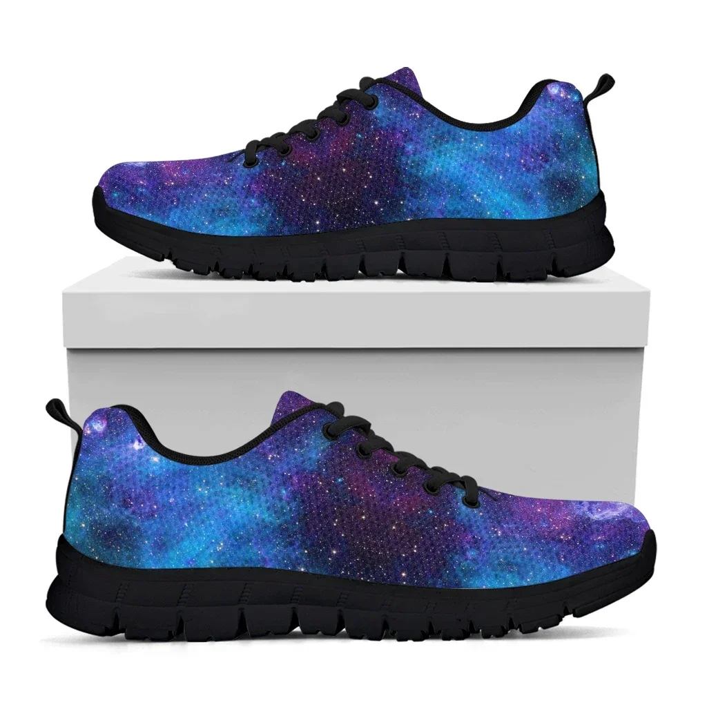 Blue Space Galaxy Mode Frauen schnüren flache Schuh Casual Mesh Sneaker für Damen Komfort leichte Walk Schuhe