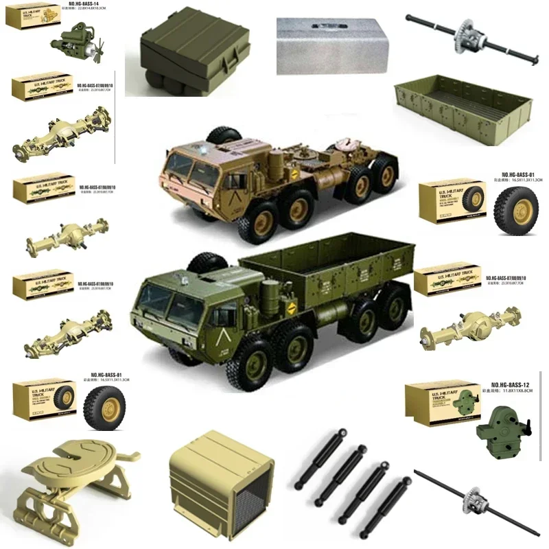 M977 HG Military Truck Tow Head Accessories Factory Metal Parts Modified Model Car Through Bridge Wave Box Assembly