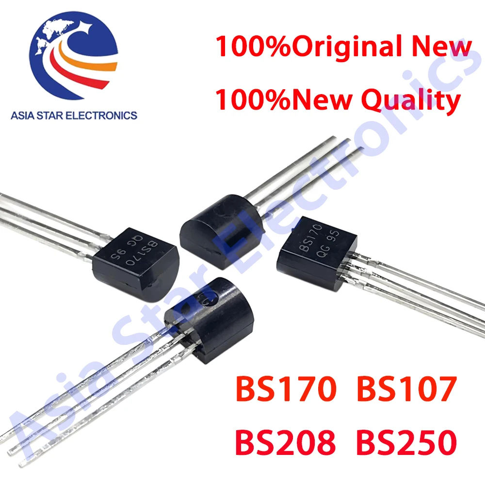 10PCS BS170 TO-92 TO92 BS107 BS107A BS250 BS208 new triode transistor MOS Field Effect Tube TO-92 new and original
