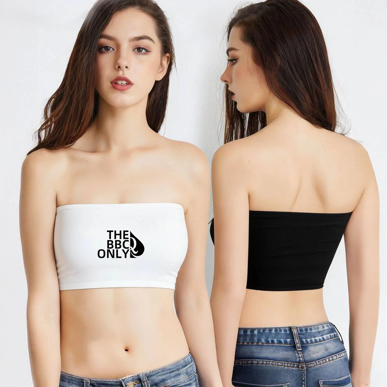 Women's Strapless Bandeau Bra Seamless Bralette Soft Stretchy Non-Padded Wireless Tube Top Bras