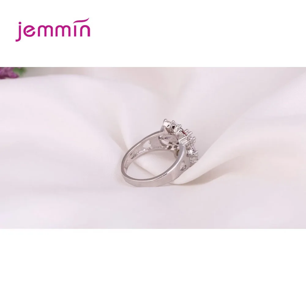 925 Sterling Silver Janji Cincin untuk Wanita Pernikahan Pertunangan Berkilau Warna-warni AAA CZ Cubic Zircon Bague Bijoux Ukuran 6 7 8 9