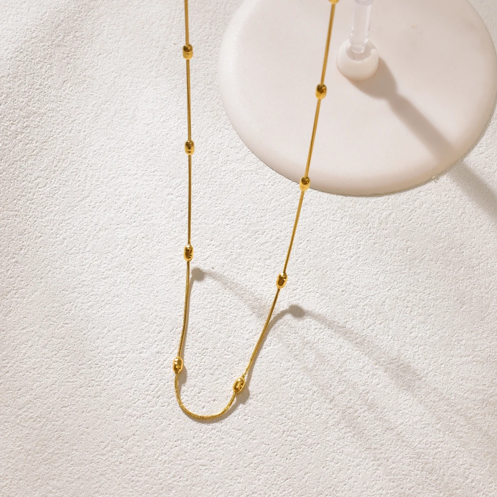 

L205 Women's Stainless Steel Gold Plated Necklace - Minimalist Elegant Dainty Chain for Daily Wear