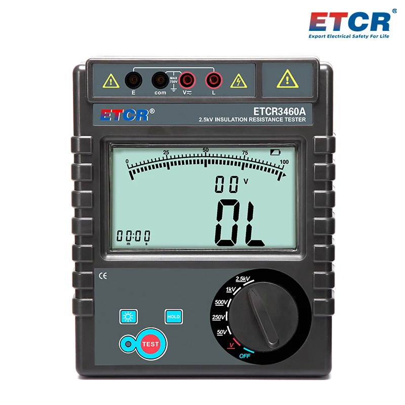 ETCR3460A ETCR3460B ETCR3480A ETCR3480B Insulation Resistance Tester Voltage Range 750V Meter Electric Motor,Cable,Switch