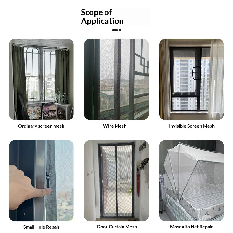 Self-Adhesive Window Screen Repair Tape Anti Mosquito Mesh Patch For Window Door Tent Net Hole Repair Breathable Waterproof