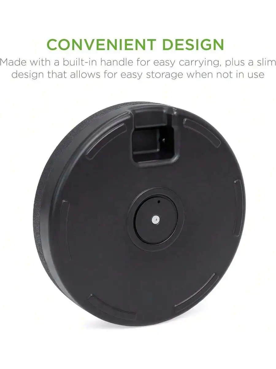 

Round Fillable Patio Umbrella Base Stand With Built-In Handle For Outdoor Use