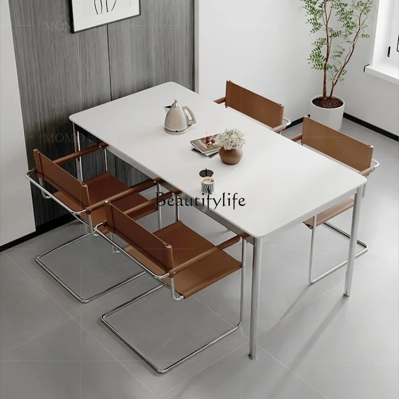 

Dining table simple modern solid wood rectangular western dining small household dining table