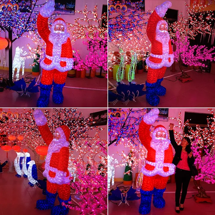 Custom China Supply 3D Christmas Decoration Life Size Santa Claus Led Acrylic Decoration