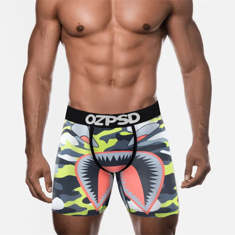 OZPSD Sexy Men Underwear Boxers Cueca Male Panty Lingerie Men Underpants Boxershorts Plus Size Breathable Print Man Boxer Briefs