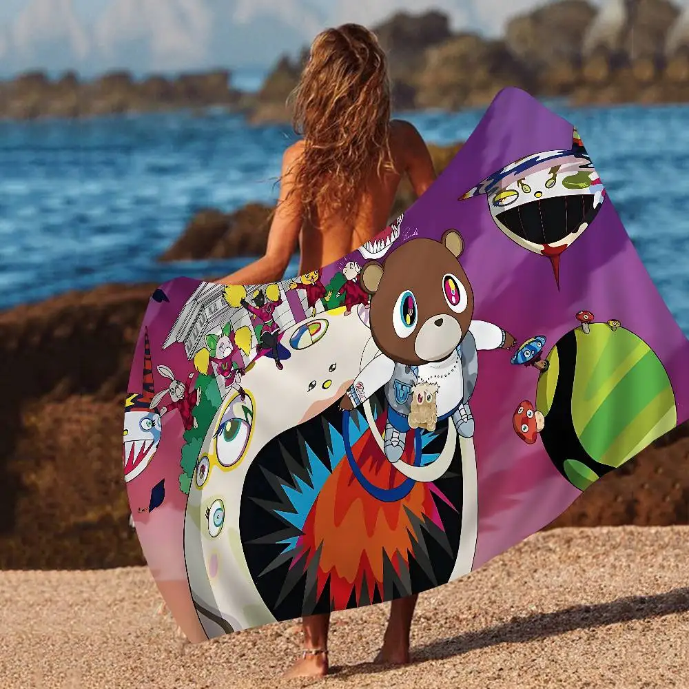 Rap Singer Kanye West Microfiber Printed Beach Towel Mountain Climbing Yoga Beach Swimming Running Absorbent Soft Towel