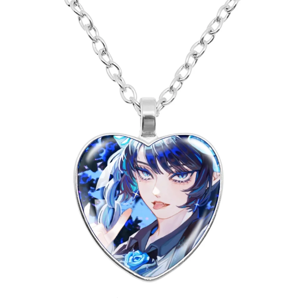 I Love Ado Necklace Ado Kyogen X Uta Cartoon Glass Heart-Shape
