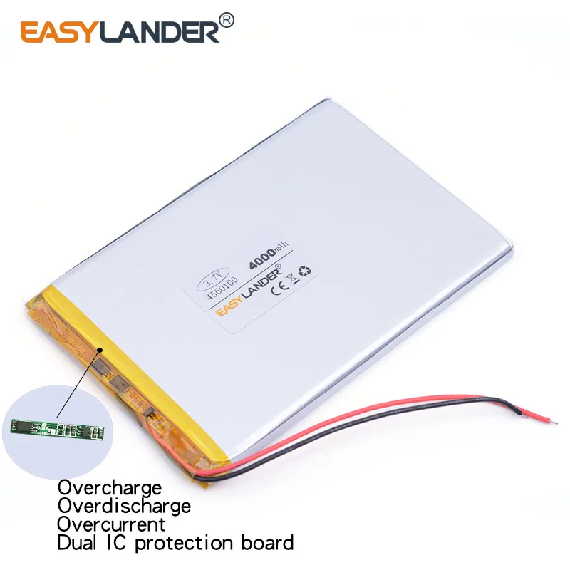 10 шт./лот 4560100   3,7 В 4000 мАч литий-ионный литий-полимерный аккумулятор для планшетных ПК elf U25GT 7-дюймовый DVD