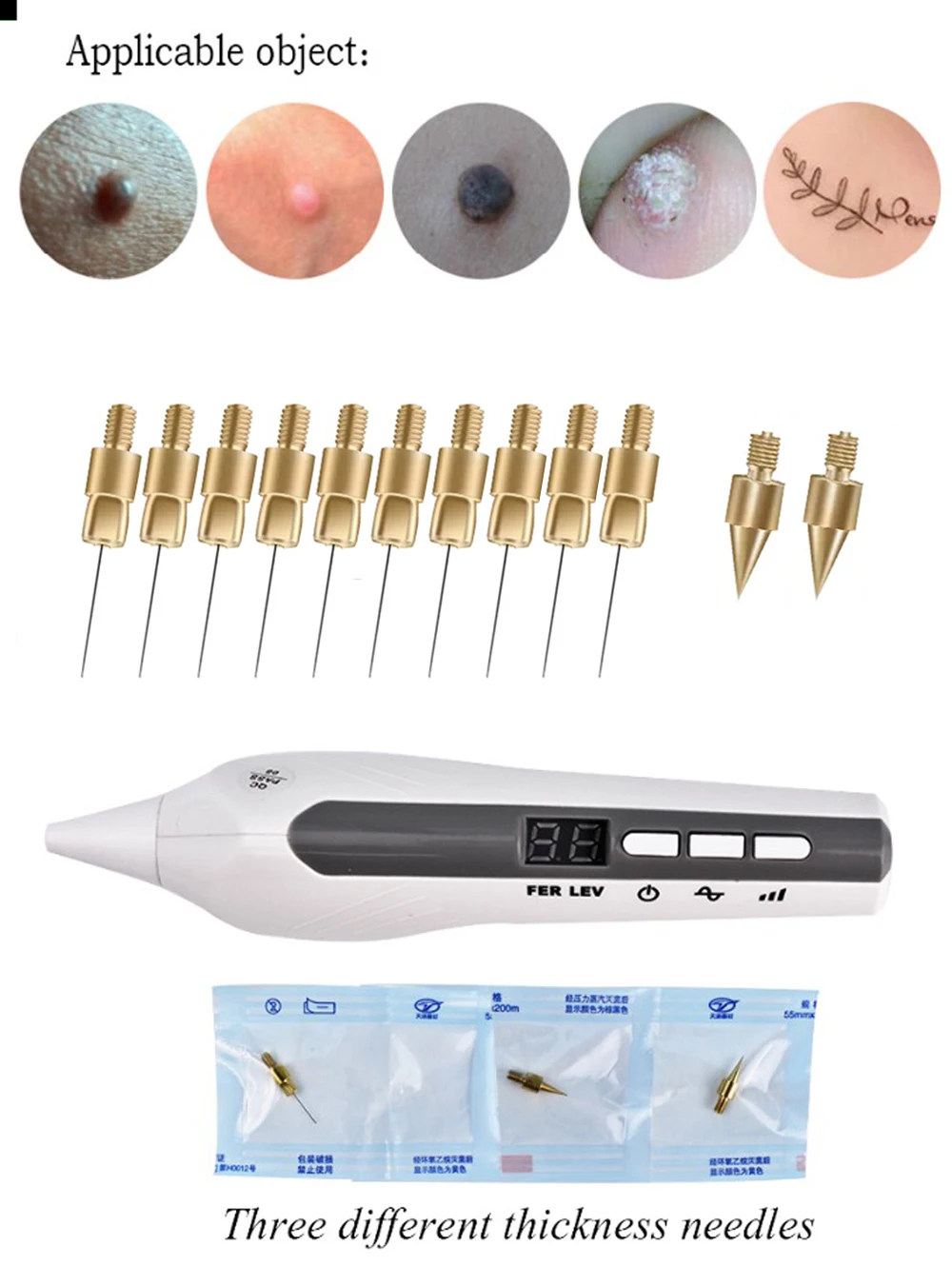 Professionelles 9-Stufen-LCD-Display Fibroblast-Plasma-Pen Augenlidstraffung Hautflecken-Entferner Muttermale Warzenentferner Schönheitsgerät für Zuhause – Detail 10