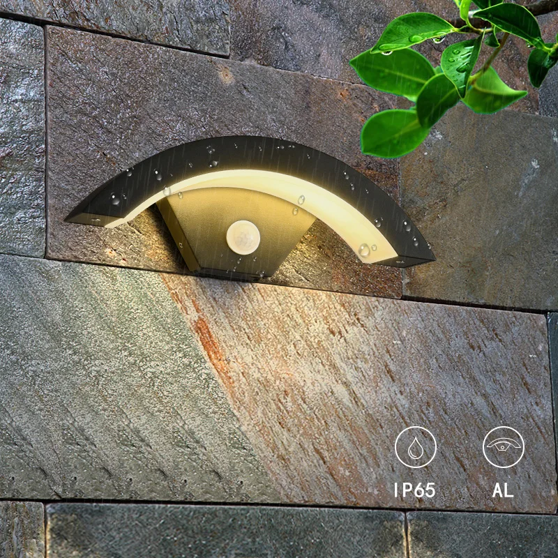 

Минималистичный веерообразный светодиодный уличный водонепроницаемый настенный светильник с датчиком движения для спальни, гостиной, балкона, коридора