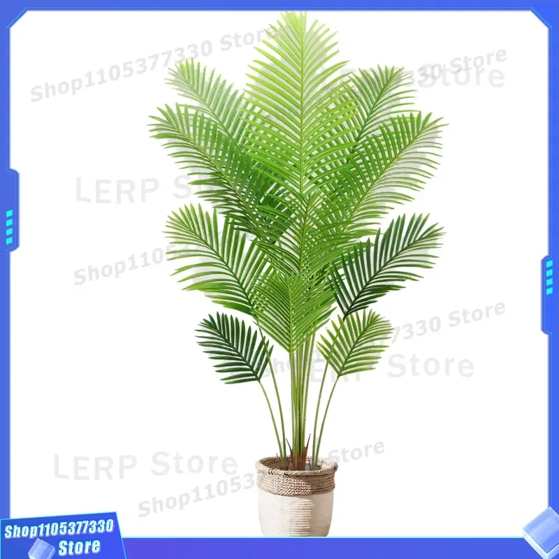 5ft Artificial Yellow Coconut Tree Plastic Fake Palm Plant Potted Indoor Greenery Home Office Landscape Decoration Ornament