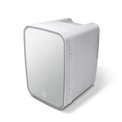 Mini refrigerador cosmético portátil do Desktop, Skincare compõem o espelho, refrigerador compacto com luzes LED, 4 L