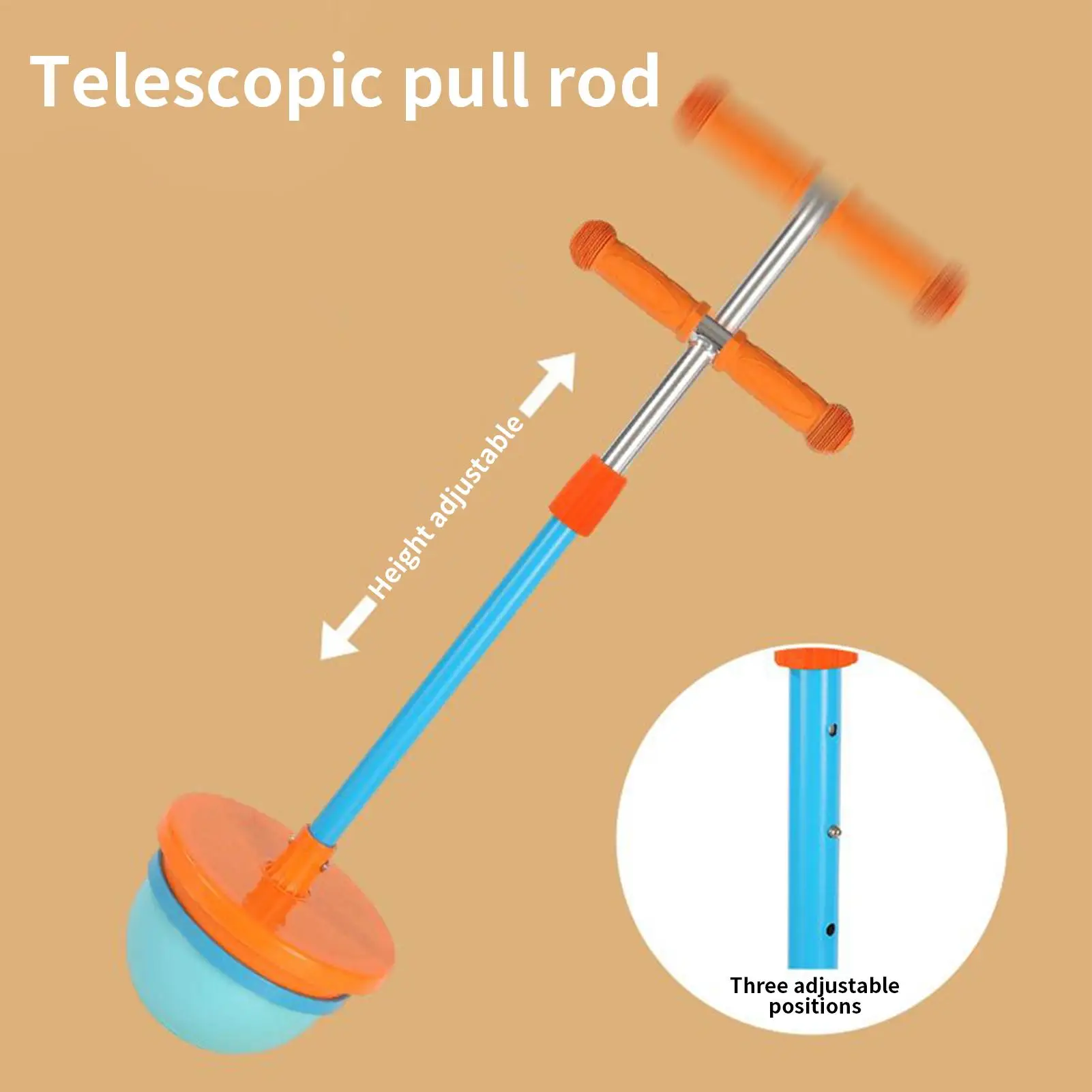 Piłka do skakania dla dzieci, sporty równowagi, pałeczka do skakania z uchwytem, teleskopowa piłka do skakania dla chłopców i dziewcząt, do użytku na zewnątrz i wewnątrz.